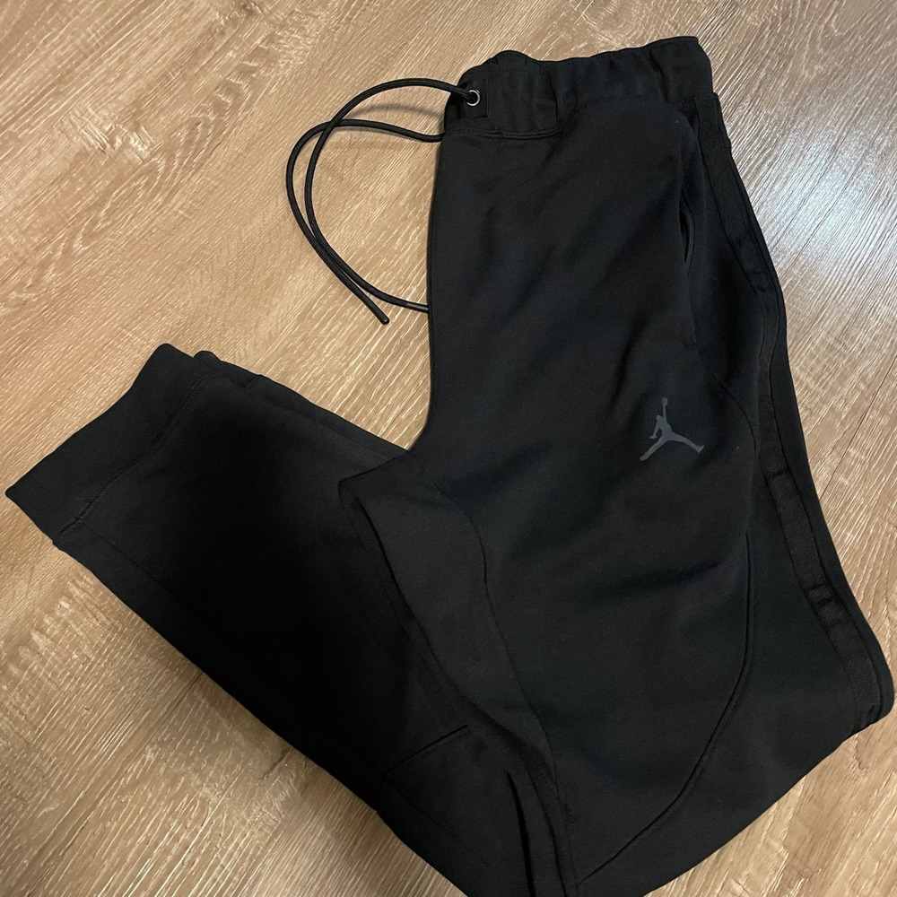 Jordan Mens Athletic Joggers Size M Black Polyester Cotton Slim Fit Jumpman Pant